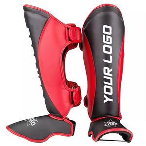 Protège-tibias en cuir élastique personnalisés pour l'entraînement de Muay Thai et de Kickboxing – Protège-tibias de boxe de protection – Prix de gros - Product Image 4