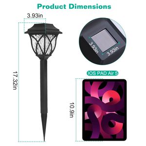 Lot de 6 lampes solaires à piquet étanches IP45 à allumage automatique pour l'aménagement paysager extérieur, idéales pour les allées de jardin - Product Image 6