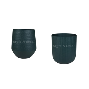 Macetero Moderno y Clásico para Interiores y Exteriores, Resistente, con Recubrimiento de Polvo de Hierro Verde Oscuro, con Drenaje - Product Image 2