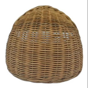 Eco-friendly Round Brown Rattan <b>Basket</b> Multi-purpose <b>for</b> <b>Flowers</b> Kitchen Storage and Stationery - Product Image 1