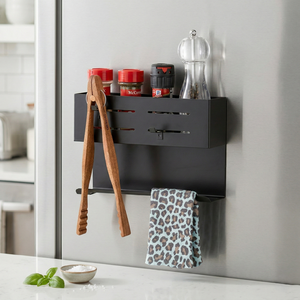 Wholesale Household Storage Rack Metal Housewares 2 tier Magnet Storage Rack with <b>Rubber</b> Magnet <b>Sheet</b> - Product Image 1