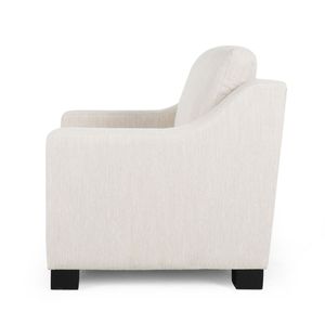 Poltrona Club Contemporanea in Tessuto Beige per Soggiorno, Imbottita e Confortevole - Product Image 6