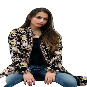 Bohemian Embroidery Handwork <b>Jacket</b> For Women Party Wear Winter Coat latest collection for exclusive this season - Product Image 1