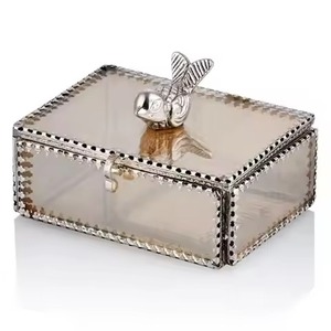 Premium Craft Metal & Glass Jewelry <b>Box</b> Elegant <b>Trinket</b> Organizer for Jewelry Rings Earrings Necklace Bracelet Gift Storage - Product Image 6