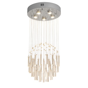 Loft apartamento escalera de cristal candelabro sala de estar comedor Bar de alta altura hueco moderno lámpara colgante de cristal - Product Image 1