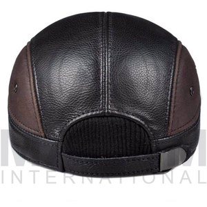Casquette de baseball en cuir véritable de haute qualité pour hommes et femmes, chapeau en cuir de vache bleu, casquette à visière réglable, automne-hiver, en cuir véritable - Product Image 6