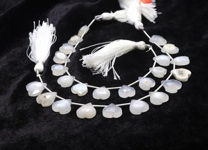 Natural White Moonstone Faceted Heart Shape Beads 11-12MM Natural White Moonstone Gemstone Beads 6 Inch Moonstone Fancy Shape - Product Image 6