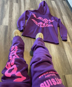 Sudadera con capucha de algodón grueso personalizada con hombros caídos, corte deshilachado, bajo sin rematar, estilo cropped y acampanado, para hombre, con estampado 3D de alta calidad - Product Image 6