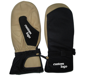 Guantes de Esquí Personalizados con Logotipo, Impermeables y Resistentes al Viento, con Palma de Cuero Genuino y Correa de Muñeca Ajustable - Product Image 2