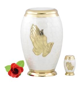 Wholesale Luxury Gold Brass Metal Cremation Urn Bulk <b>Memorial</b> Jar with Intricate Floral Engraving and Triple Polished Band Art - Product Image 5