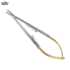 Portaagujas Manual CASTROVIEJO Clase I Plateado 14 cm Curvo Certificado CE HI-1935 30 Posiciones de Mandíbula - Product Image 1