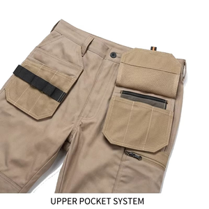 Men's Khaki <b>Waterproof</b> <b>Work</b> Pants Cotton Abrasion Resistant Custom Logo Multiple Pockets Uniform Type Anti-Wrinkle Anti-static - Product Image 4