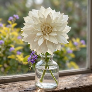 VADEE BIG FLOWERS DAHILA, Flor de Madera de Sola de 15 cm, Artesanía Hecha a Mano, Rosa Inglesa Sostenible, Modelo 002, Planta de Sesbania - Product Image 3