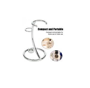 Soporte Profesional de Acero Inoxidable Cromado para Brocha y Maquinilla de Afeitar - Product Image 5