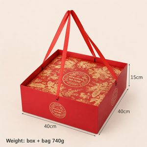 Customizable Eco-Friendly Biodegradable Custom Paper Box Lid Base <b>Red</b> Gold-Stamped Laminate Offset Printing Corrugated Paper - Product Image 1