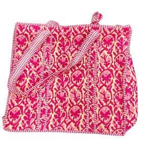Premium Eco Friendly Quilted Cotton Bohemian Summer Autumn Winter Tote <b>Bag</b> Hand Block Printed Jaipur Design Fashion Women Daily - Product Image 1