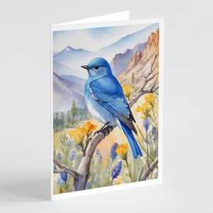 Nevada Mountain Bluebird Whimsical A7 Tarjetas de felicitación Paquete de 8 tarjetas de notas en blanco con sobres Tamaño 5x7 - Product Image 1