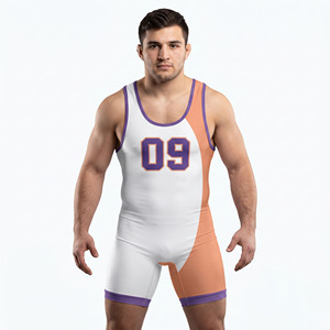 Combinaison de lutte pour homme avec logo personnalisé, vêtements de sport compressifs pour homme, maillot de lutte pour homme, uniforme de lutte à col rond pour homme - Product Image 6