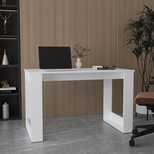 Scrivania per Computer Oviedo 120 Bianca per Scrittura e Uso in Ufficio Domestico - Product Image 1