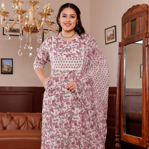 Elegante Salwar Kameez de Algodón Puro Hecho a Mano – Conjunto Étnico Versátil para Uso Diario y Oficina para Mujer - Product Image 2