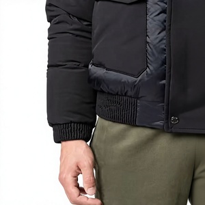 Chaqueta Acolchada Negra Personalizada para Hombre, de Alta Calidad, Cálida, para Invierno, Ropa de Calle, Venta al Por Mayor OEM - Product Image 5