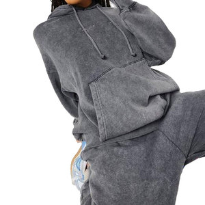 Concevez votre propre survêtement d'hiver pour femme en coton 100% avec effet délavé, taille plus, respirant, séchage rapide, respectueux de l'environnement - Product Image 6
