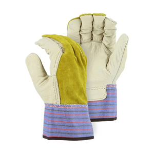 Gants de sécurité en cuir haut de gamme, robustes, antistatiques, antidérapants, imperméables, à texture grainée, avec protection ajustable du poignet et protection des paumes fendues - Product Image 1
