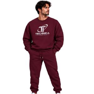 Conjunto Deportivo para Hombre, Sudadera con Cuello Redondo y Estampado Color Granate, Pantalones Jogger, Ropa Deportiva Informal - Product Image 1