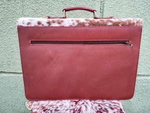 Maletín de Cuero Genuino con Pelo de Vaca, Estilo Vintage, Hecho a Mano, para Negocios, Portátil, Ligero y Duradero, LPBH-0001 - Product Image 5