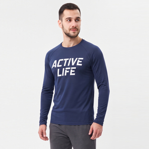 Nouvel Arrivage 2026 T-shirt de Yoga Imprimé pour Homme 100% Polyester Spandex, T-shirt d'Entraînement Séchage Rapide, T-shirt Décontracté à Manches Longues pour Homme - Product Image 4