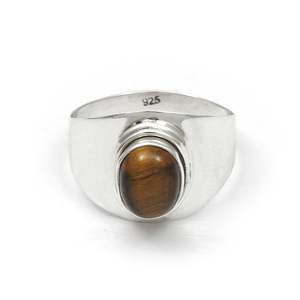 Hot Sale Trendy <b>Statement</b> <b>Ring</b> Made of 925 Sterling Silver Beautiful Tiger-Eye Gemstone Band <b>Ring</b> Available At Wholesale Price - Product Image 1