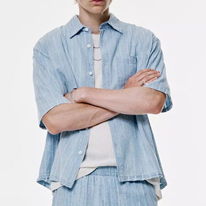 EQUEST GEAR Ensembles de jeans pour hommes en deux pièces, conçus avec soin, de haute qualité, chemises à manches courtes, shorts en jean, streetwear respirant - Product Image 4
