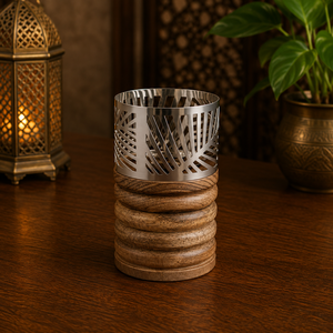 Brûleur Mabkhara en bois sculpté de designer avec bol en laiton, porte-encens Oud Bakhoor, encensoir à charbon, accessoire d'aromathérapie arabe pour la maison - Product Image 2