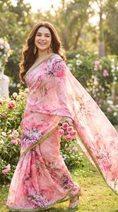 Sari vintage indien KUNJ CREATION, design exclusif, pour les amateurs de mode, tenue traditionnelle pour fêtes, festivals et mariages. - Product Image 6