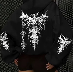 American <b>Gothic</b> Women's <b>Hoodie</b> for Autumn and Winter, New Casual and Fashionable, Suitable for Both Men and Women's Street Wear - Product Image 1