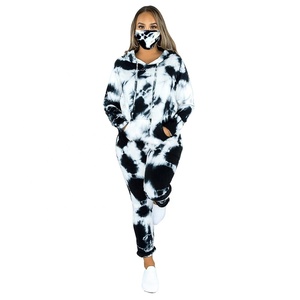 Hollywood New Style Women's Marble Print Hoodie Set Chandal Track Suit Survetement Pullover Hood Sweat Suits Tie Dye Jogging Set - Product Image 4