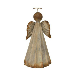 Ornement d'ange suspendu en métal, style rustique, figurine décorative faite à la main pour arbre de Noël ou décoration intérieure - Product Image 2