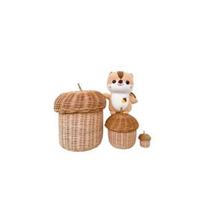 Panier en rotin adorable en forme de champignon pour enfants, sac en osier pour jouets d'enfants, vente en gros, maison de poupée adorable - Product Image 1