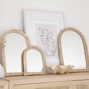 Arch wall <b>mirror</b> with weaving border best selling home decor stylish rattan webbing <b>hanging</b> <b>mirrors</b> - Product Image 5