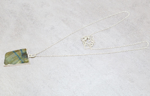 Collier chaîne puissant en argent plaqué 925 avec pierre précieuse naturelle labradorite style vintage, cristal de guérison, pierre de naissance, bijoux pour femmes et jeunes filles - Product Image 3
