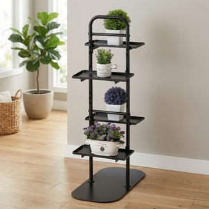 MIT Home Storage Height Adjustable Plant Stand for Garden Patio Multi-Function Balcony Flower <b>Pot</b> Shelf Rack Storage Organizer - Product Image 2