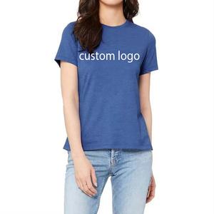 Camisetas Ajustadas para Mujer, Ecológicas, Mezcla de Poliéster/Algodón, Secado Rápido, Transpirables, Manga Corta, Cuello en V, Logotipo Personalizado - Product Image 6