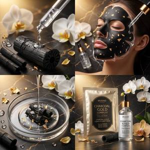 Masque facial au charbon Binchotan à faible MOQ (1000 pièces) sous marque privée, soin anti-âge à l'or 24K, OEM - Product Image 3