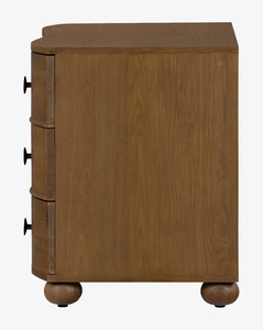 Angel High Quality Contemporary <b>Antique</b> Solid Teak Wood Nightstand Dark Brown with 3 Drawers for Apartment Bedroom Use - Product Image 3