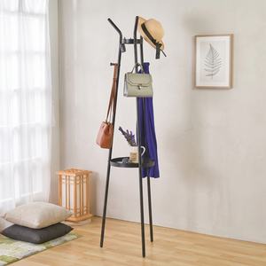 Perchero Minimalista con Bandeja, Organizador de Almacenamiento para Entrada, de Metal, Acero al Carbono, Diseño Multifuncional - Product Image 1