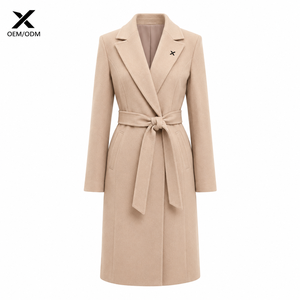 Manteau en laine cintré sur mesure pour femme, fabricant OEM ODM |   Manteau long élégant pour l'hiver, trench-coat de qualité supérieure, veste sur mesure pour femmes - Product Image 1