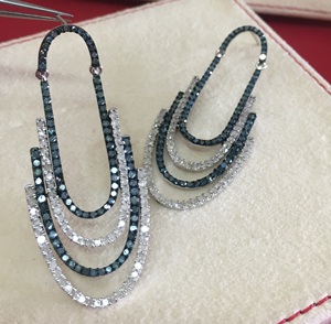 Pendientes de plata de ley 925 con diamantes redondos naturales blancos y azules, pendientes de araña para mujer, 4,31 ct, joyería moderna para fiesta - Product Image 6