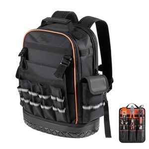 Mochila Portaherramientas Resistente de 64 Bolsillos con Base Moldeada y Compartimento para Portátil, Organizador de Almacenamiento para Electricistas - Product Image 4