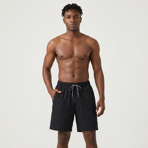 Pantalones Cortos Bermuda Negros para Hombre, Cintura Media, Casuales, de Algodón, con Bolsillos, Transpirables, Tejido Sólido - Product Image 4