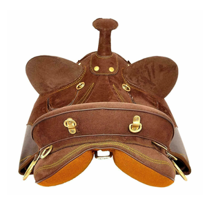 Selle d'équitation en cuir véritable |   Selle australienne |   Équipement équestre artisanal pour le ranch, les sentiers et l'équitation - Product Image 2